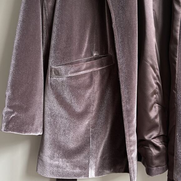 Velvet Belted Blazer Jacket Shawl Collar Plush Beautiful by Lawrence Zarian M - Picture 7 of 13
